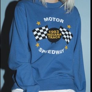 BRANDY MELVILLE BLUE MOTOR SPEEDWAY CREWNECK